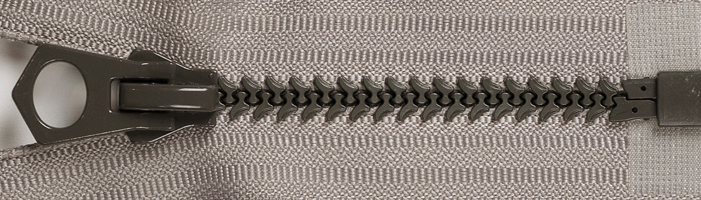 Blixtlås: 113 (fiskben silver/brun)