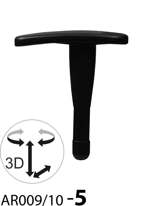 Justerbar armstöd 3D svart, PP vaddering (AR009/10)