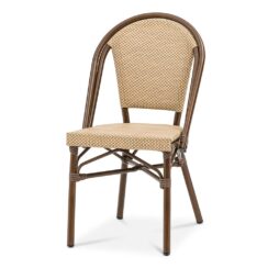 Caféstol Menton brun/natur texteline