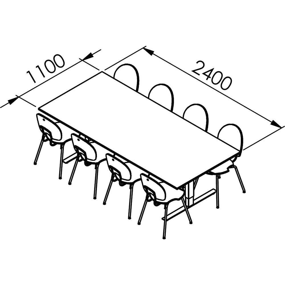 Konferensbord Rektangulärt med plats för 8 personer